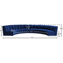 Meridian Infinity Navy Velvet 6 pc Modular Sectional IMAGE 13