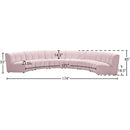Meridian Infinity Pink Velvet 6 pc Modular Sectional IMAGE 11