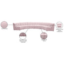 Meridian Infinity Pink Velvet 6 pc Modular Sectional IMAGE 12