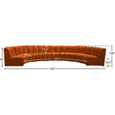 Meridian Infinity Cognac Velvet 7 pc Modular Sectional IMAGE 11