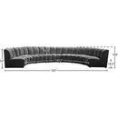 Meridian Infinity Grey Velvet 7 pc Modular Sectional IMAGE 11