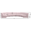 Meridian Infinity Pink Velvet 7 pc Modular Sectional IMAGE 10