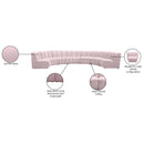 Meridian Infinity Pink Velvet 7 pc Modular Sectional IMAGE 11