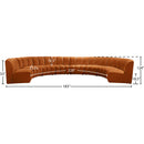 Meridian Infinity Cognac Velvet 8 pc Modular Sectional IMAGE 11