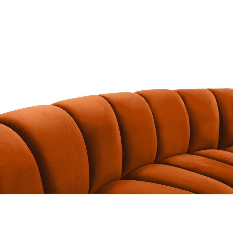 Meridian Infinity Cognac Velvet 8 pc Modular Sectional IMAGE 8