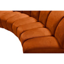 Meridian Infinity Cognac Velvet 8 pc Modular Sectional IMAGE 9