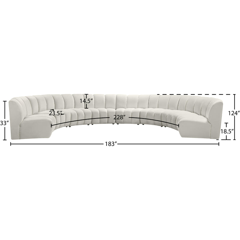 Meridian Infinity Cream Velvet 8 pc Modular Sectional IMAGE 10
