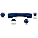 Meridian Infinity Navy Velvet 8 pc Modular Sectional IMAGE 12