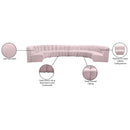 Meridian Infinity Pink Velvet 8 pc Modular Sectional IMAGE 11