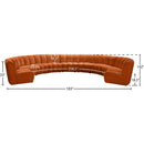 Meridian Infinity Cognac Velvet 9 pc Modular Sectional IMAGE 11