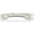 Meridian Infinity Cream Velvet 9 pc Modular Sectional IMAGE 10