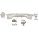 Meridian Infinity Cream Velvet 9 pc Modular Sectional IMAGE 11