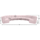 Meridian Infinity Pink Velvet 9 pc Modular Sectional IMAGE 10