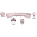 Meridian Infinity Pink Velvet 9 pc Modular Sectional IMAGE 11