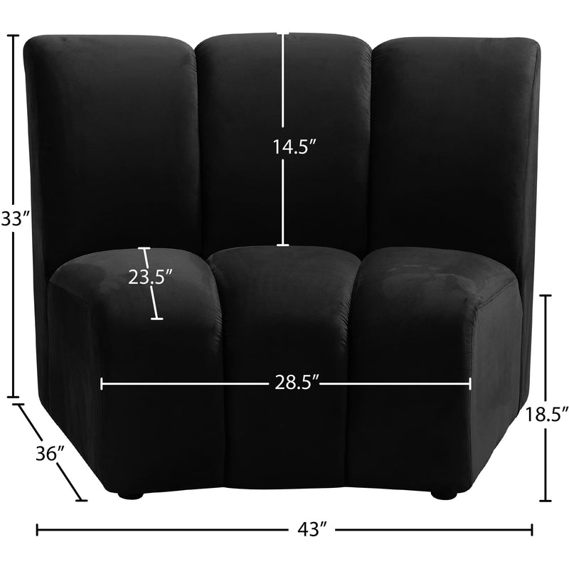 Meridian Infinity Black Velvet Modular Chair IMAGE 7