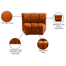 Meridian Infinity Cognac Velvet Modular Chair IMAGE 8