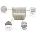 Meridian Infinity Cream Velvet Modular Chair IMAGE 8