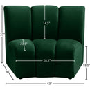 Meridian Infinity Green Velvet Modular Chair IMAGE 7