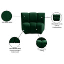 Meridian Infinity Green Velvet Modular Chair IMAGE 8