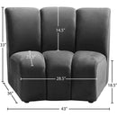 Meridian Infinity Grey Velvet Modular Chair IMAGE 6