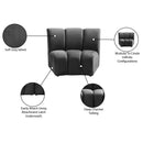 Meridian Infinity Grey Velvet Modular Chair IMAGE 7