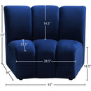 Meridian Infinity Navy Velvet Modular Chair IMAGE 7