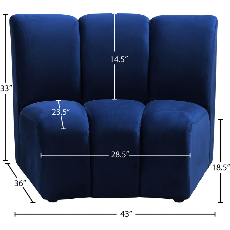 Meridian Infinity Navy Velvet Modular Chair IMAGE 7