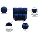 Meridian Infinity Navy Velvet Modular Chair IMAGE 8