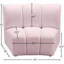 Meridian Infinity Pink Velvet Modular Chair IMAGE 7