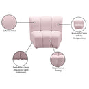 Meridian Infinity Pink Velvet Modular Chair IMAGE 8