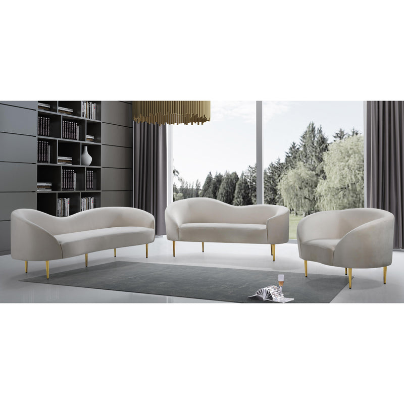 Meridian Ritz Cream Velvet Chair IMAGE 7