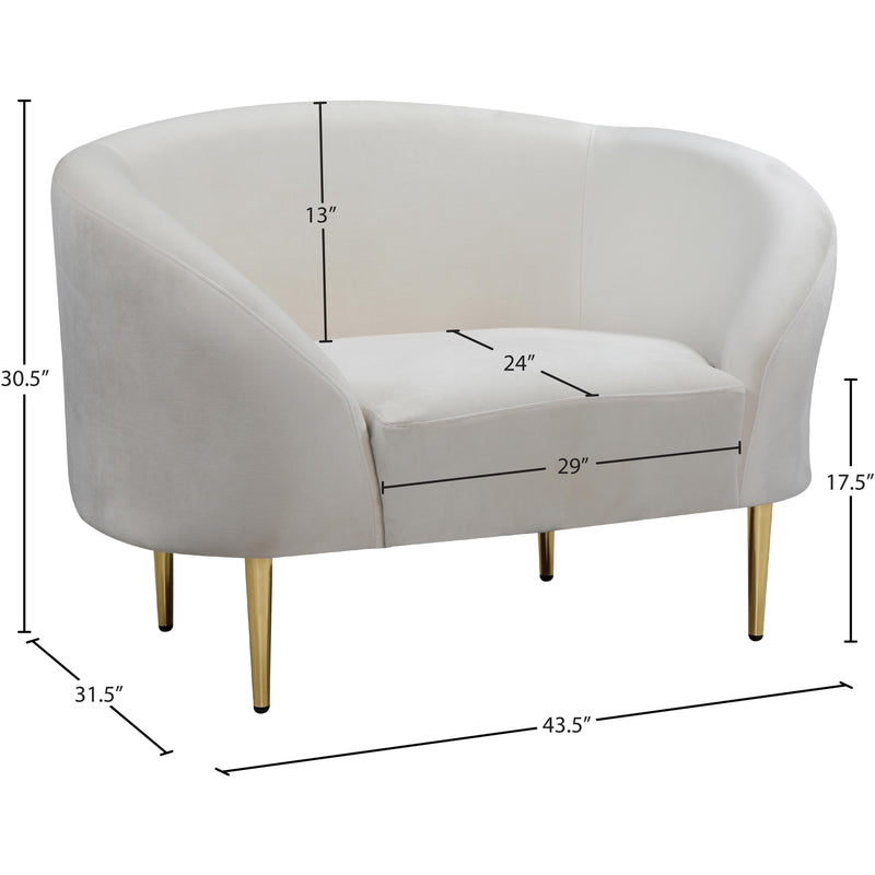 Meridian Ritz Cream Velvet Chair IMAGE 8