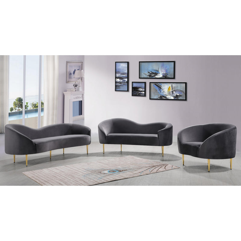 Meridian Ritz Grey Velvet Chair IMAGE 7