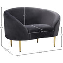 Meridian Ritz Grey Velvet Chair IMAGE 8