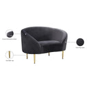 Meridian Ritz Grey Velvet Chair IMAGE 9