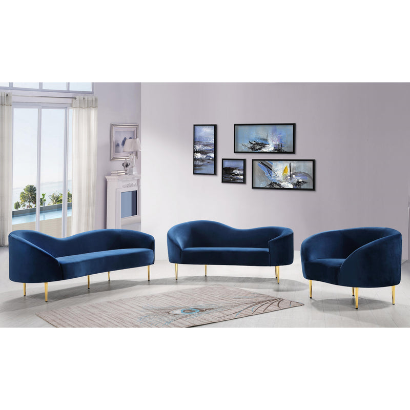 Meridian Ritz Navy Velvet Chair IMAGE 7