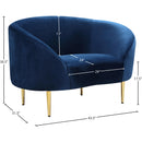 Meridian Ritz Navy Velvet Chair IMAGE 8