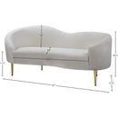 Meridian Ritz Cream Velvet Loveseat IMAGE 8