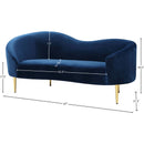 Meridian Ritz Navy Velvet Loveseat IMAGE 8