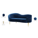 Meridian Ritz Navy Velvet Loveseat IMAGE 9
