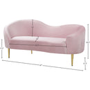 Meridian Ritz Pink Velvet Loveseat IMAGE 8