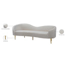 Meridian Ritz Cream Velvet Sofa IMAGE 10