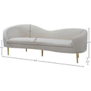 Meridian Ritz Cream Velvet Sofa IMAGE 9
