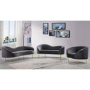 Meridian Ritz Grey Velvet Sofa IMAGE 8