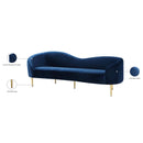 Meridian Ritz Navy Velvet Sofa IMAGE 10