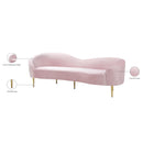 Meridian Ritz Pink Velvet Sofa IMAGE 10