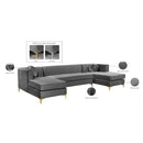 Meridian Graham Grey Velvet 3 pc Sectional IMAGE 10