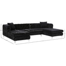 Meridian Gail Black Velvet 3 pc Sectional IMAGE 6