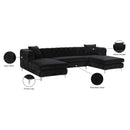 Meridian Gail Black Velvet 3 pc Sectional IMAGE 7