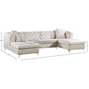 Meridian Gail Cream Velvet 3 pc Sectional IMAGE 6
